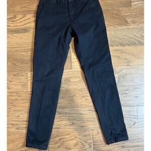 Dark Blue Chinos Pants, Casual Style, Straight Leg, Cotton Blend, Men‎